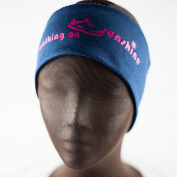 Stirnband dunkelblau/pink - "walking on sunshine"